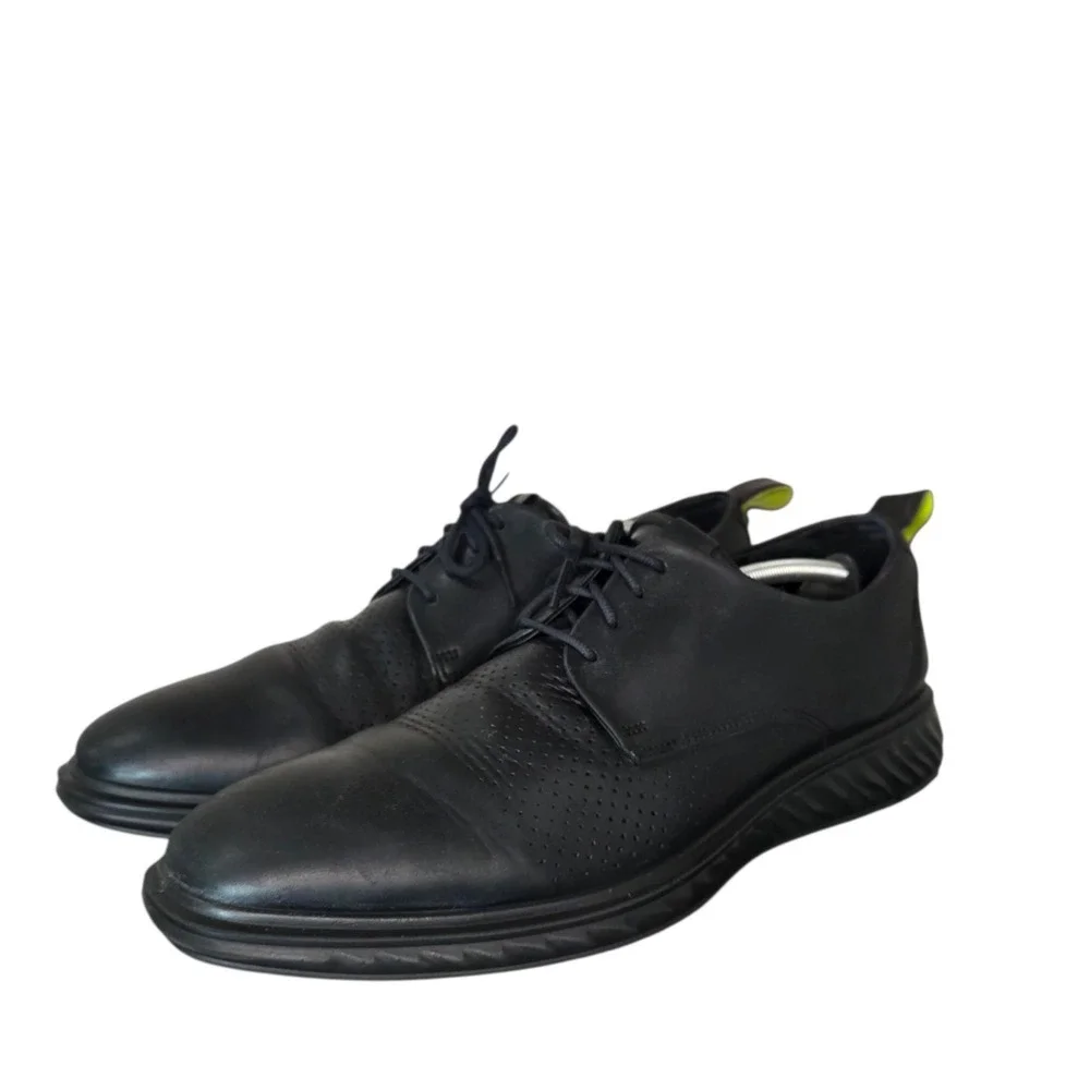 ECCO ST.1 Hybrid Lite Mens 45 Black Leather Dress Shoes Comfort